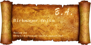 Birkmayer Anita névjegykártya